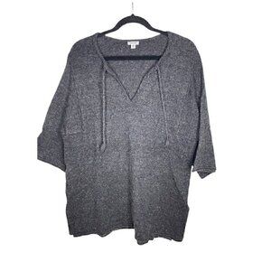 J. Jill Pure Jill Sweater Size L Women's Wool Blend V-Neck Pullover 3/4 Sleeves